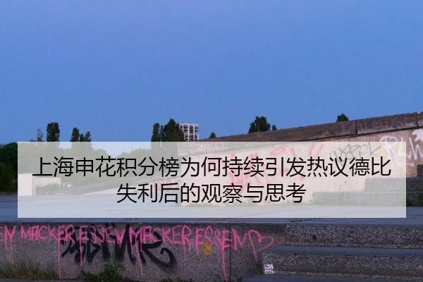 上海申花积分榜为何持续引发热议德比失利后的观察与思考